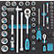 Hazet gereedschapsbak 163-224/57, 2/3 module, incl. gereedschapsassortiment, 57 stuks, schuimrubber, zwart/blauw