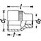HAZET inbus 880LG, 3/8 inch vierkantaandrijving, zeskant SW 19 mm, L 66 mm, verchroomd, gepolijst, CV-staal