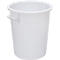 White, cylindrical container with handles.