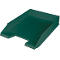 Green desk tray. Rectangular with raised sides and a cut-out at the front.