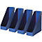 HELIT Tijdschriftenhouder, extra breed, polystyreen, 4 stuks blauw