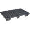 Herbruikbare kunststof stapelpallet KIGAnesto®, 7 kg, geperforeerd dek, tot 3500 kg, stapelbaar, 100% gerecycled materiaal, met rand, antraciet