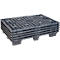 Herbruikbare kunststof stapelpallet KIGAnesto®, 7 kg, geperforeerd dek, tot 3500 kg, stapelbaar, 100% gerecycled materiaal, zonder rand, antraciet 