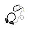 Schwarze Over-Ear-Kopfhörer mit Spiralkabel und einem zusätzlichen goldenen Klinkenstecker-Adapter vor weißem Hintergrund.
