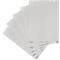 Varias hojas de papel cuadriculado para rotafolio con perforaciones, dispuestas en abanico sobre fondo blanco.