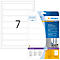 Sheet of labels with number 7 and a pack of Herma file spine labels. Text: Removable file spine labels, Etiquettes classeur amovibles.