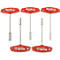 Five red and silver T-handle wrenches, partially overlapping, on a white background.
