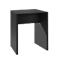Black square side table with open side. Simple design, matte finish.