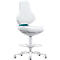 High-tech en cleanroom draaistoel Texon 4, Skintec offwhite, seat-stop wielen en voetring