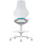 High-tech en cleanroom draaistoel Texon 4, Skintec offwhite, seat-stop wielen en voetring