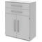 Highboard BARI, 3 HC, 2 tiroirs, 2 portes, 1 étagère, l. 819 x P 430 x H 1117 mm, gris clair