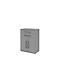 Highboard BARI, 3 ordnerhoogten, 2 schuifladen, 2 deuren, 1 legbord, B 819 x D 430 x H 1117 mm, middengrijs/middengrijs