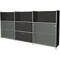 Highboard Toledo, 2 tiroirs, 3 casiers, 3 HC, portes vitrées, l. 2360 x P 380 mm, anthracite