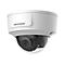 Weiße Hikvision Überwachungskamera als Kuppelmodell vor weißem Hintergrund.