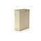 Beige cabinet with two doors and silver handles. It stands against a white background.