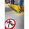 Hinweisschild Durable, rund, für den Innenbereich, Motiv „Fußgänger verboten“, EN ISO 7010, selbstklebend, weiß-rot, 1 Stück