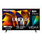 Hisense UHD 4K Smart-TV mit farbenfrohem abstraktem Bildschirmhintergrund und Logos für Dolby Vision, AI Sports Mode und Vidaa.