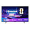 Hisense QLED-Fernseher mit FIFA-Sponsoring-Logo und Gaming-Spezifikationen auf dem Display.