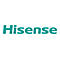 Türkisfarbener Hisense-Markenschriftzug vor weißem Hintergrund.