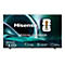 Hisense Fernseher vor weißem Hintergrund mit FIFA-Sponsoring-Logo, Mini-LED-Display und technischen Merkmalen.