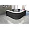 Hoekaanrecht Faro, met opbergruimte en zijpanelen, melamine gecoat, ABS randen, B 2320 x D 2320 x H 1120 mm, antraciet/antraciet