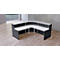 Hoekaanrecht Faro, met opbergruimte en zijpanelen, melamine gecoat, ABS randen, B 2320 x D 2320 x H 1120 mm, antraciet/antraciet