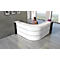 Hoekaanrecht Faro, met opbergruimte en zijpanelen, melamine gecoat, ABS randen, B 2320 x D 2320 x H 1120 mm, wit/antraciet