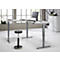 Hoekbureau AERO FLEX - elektrisch in hoogte verstelbaar - hoek 90° - B 2000 x D 1600 mm - met memoryplaat + kabelgoot - C-voet blank alu - lichtgrijs - Schäfer Shop Genius