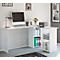 Hoekbureau, hoek 90°, wangpoot, 4 schappen, B 1360 x D 1120 x H 730 mm, wit