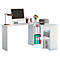 Hoekbureau, hoek 90°, wangpoot, 4 schappen, B 1360 x D 1120 x H 730 mm, wit