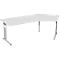 Hoekbureautafel 135° ALICANTE, C-poot, aanbouw rechts, B 2166 x D 800 x H 680-820 mm, lichtgrijs