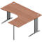 Hoekbureautafel ARLON-OFFICE, B 1600 x D 1200 x H 730 mm, Canaletto noot