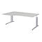Hoekbureautafel BARI, 90°, vorm A, hoek links, C-poot, B 2000 x D 800 mm, lichtgrijs