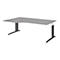 Hoekbureautafel BARI, 90°, vorm A, hoek links, C-poot, B 2000 x D 800 mm, middengrijs