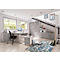 Home Office bureau TEMPIO, rectangulaire, coulisses, L 1200 x P 800 x H 740 mm, blanc + support guide-câbles