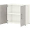 Home Office classeur TEMPIO, en bois, 2 portes, 2 OH, L 800 x P 340 x H 720 mm, blanc/béton