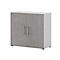 Home Office classeur TEMPIO, en bois, 2 portes, 2 OH, L 800 x P 340 x H 720 mm, blanc/béton