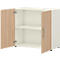 Home Office classeur TEMPIO, en bois, 2 portes, 2 OH, L 800 x P 340 x H 720 mm, blanc/chêne Sonoma