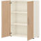 Home Office classeur TEMPIO, en bois, 2 portes, 3 OH, L 800 x P 340 x H 1070 mm, blanc/chêne Sonoma