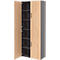 Home Office classeur TEMPIO, en bois, 4 portes, 6 OH, L 800 x P 340 x H 2130 mm, anthracite/chêne caryer