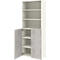 Home Office combikast TEMPIO, van hout, 2 deuren (3 OH), 6 OH, B 800 x D 340 x H 2130 mm, wit/beton
