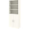 Home Office combikast TEMPIO, van hout, 2 deuren (3 OH), 6 OH, B 800 x D 340 x H 2130 mm, wit/wit