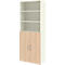 Home Office-combinatiekast TEMPIO, van hout, 2 deuren (3 OH), 6 OH, B 800 x D 340 x H 2130 mm, eiken wit/Sonoma