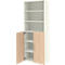 Home Office-combinatiekast TEMPIO, van hout, 2 deuren (3 OH), 6 OH, B 800 x D 340 x H 2130 mm, eiken wit/Sonoma