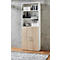 Home Office-combinatiekast TEMPIO, van hout, 2 deuren (3 OH), 6 OH, B 800 x D 340 x H 2130 mm, eiken wit/Sonoma