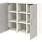Home Office dressoir TEMPIO, van hout, 2 deuren, 1 legplank, 3 OH, B 1200 x D 340 x H 1070 mm, wit/beton