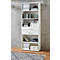 Home Office étagère combinée TEMPIO, en bois, 2 tiroirs, 6 OH, L 800 x P 330 x H 2130 mm, blanc/blanc