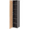 Home Office Schrank TEMPIO, aus Holz, 2 Türen, 6 OH, B 400 x T 340 x H 2130 mm, anthrazit/Hickory Eiche