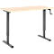 Home-Office-Schreibtisch Multiflex, manuell höhenverstellbar mit Kurbel, B 1300 x T 650 x H 700-1180 mm, Ahorn/anthrazit