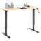 Home-Office-Schreibtisch Multiflex, manuell höhenverstellbar mit Kurbel, B 1300 x T 650 x H 700-1180 mm, Ahorn/anthrazit